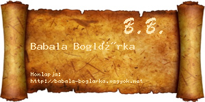 Babala Boglárka névjegykártya